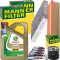 MANN INSPEKTIONSPAKET+4L CASTROL 5W40 MOTORÖL passend für RENAULT CLIO 4 LOGAN 2