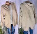 Offene Kapuzen Jacke Bolero Italy  3D Stamp Prägung BEIGE 36 38 40