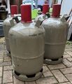 4x Stahl Gasflasche 11 kg Grau Propangasflasche leer Camping Gas Grill Flasche