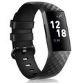 Ersatz Silikon Armband in Schwarz für Fitbit Charge 3 / 4 Fitness Sport Tracker 