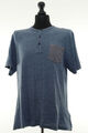 Tommy Hilfiger Herren T-Shirt L blau grau meliert Kurzarm Rundhals Baumwolle