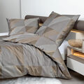 Janine J.D. Mako-Satin Bettwäsche 135x200 Rauten Dreieck taupe braun 87065-07