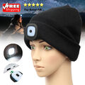 Strickmütze mit LED Licht Herren Damen warme Winter Mütze Beanie USB Aufladbar