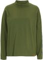 Langarmshirt mit Schriftzug Gr. 48/50 Dunkelkhaki Dunkelblau Baumwoll-Shirt Neu*