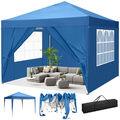 Faltpavillon mit Seitenwand Pop-Up 2.2x2.2m-3x3M Wasserdicht Festzelt Gartenzelt