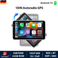 360° Drehbar Android 13 Bildschirm Carplay DAB+ 1DIN Autoradio GPS Navi WIFI 64G