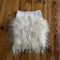 Designer Alessandro Dell‘Aqua Cream Fur & Bandage Skirt- Size 40 IT 