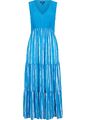 Viskose-Crinkle-Webkleid,Maxilänge Gr. 46 Meeresblau/Weiß Maxi-Sommerkleid Neu