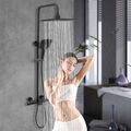 Duschsystem Regendusche Set Brausegarnitur für Badezimmer mit Thermostat Schwarz
