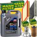 MANN INSPEKTIONSPAKET+5L LIQUI MOLY 5W-30 ÖL passend für OPEL ASTRA G ZAFIRA B