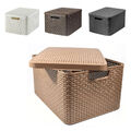 Aufbewahrungskorb Rattan Style 4 Farben Curver L Rattan Optik Deckel Box Korb