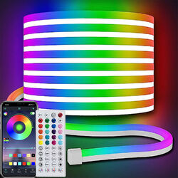 10m Neon LED Strip Streifen RGB Flex Lichtschlauch Lichtband Innen Außen Dimmbar