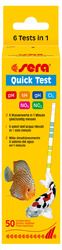 Sera Quick Test pH, kH, gH, NO3, NO2, Cl2 - 6 Tests in 1 - 50 Streifen MHD 09/22