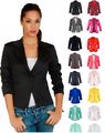 AO Damen Blazer 3/4 Arm V-Ausschnitt Jacket Jacke Sakko Cape Casual Revers