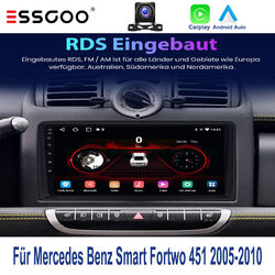 Für Smart Fortwo 451 05-10 GPS NAVI BT FM 1+32G Kam Android 13 Autoradio Carplay