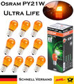 10x Osram Ultra Life PY21W 12V 7507ULT Orange Blinker Ersatz Halogen Auto Birne