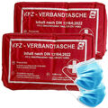 2x Auto Verbandtasche Verbandskasten rot neue Norm 2023 KFZ MHD 05/2028 DIN13164