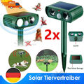 2x Solar Tiervertreiber Ultraschall Abwehr Marder Katzen Hunde Abwehr Schreck DE