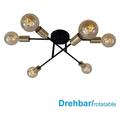 B-Karton Deckenleuchte Briloner schwarz-pale gold Deckenlampe 6-flammig Wohnzimm