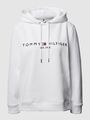 Tommy Hilfiger Hoodie mit Label-Stitching in weiss