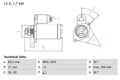 BOSCH 0 986 013 150 Starter Anlasser 1.7kW passend für MERCEDES-BENZ SL (R129)