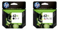 2 HP Druckerpatronen Tinte Nr. 62 XL BK / tri-color Multipack