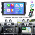 4+64GB Android 13.0 Autoradio FM GPS Navi Carplay Für Smart Fortwo 451 2005-2010