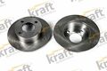 2x KRAFT AUTOMOTIVE Bremsscheibe 6050010 245mm für AUDI 100 C3 443 444 80 B3 893