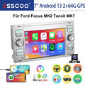 7" Carplay Android 13 Autoradio 2+64GB KAM RDS GPS NAV WIFI Für Ford Focus C MAX