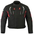 Herren Textiljacke Rot Kurze Motorrad Jacke mit Protektoren Wasserdicht Neu 