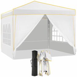 Pavillon 3x3m Faltpavillon Gartenpavillon Wasserdicht UV-Schutz mit Seitenteilen