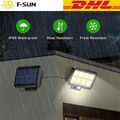 LED Solarleuchte Solarlampe mit Bewegungsmelder Außen Garten Fluter Strahler DHL