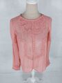 Bluse La Redoute Gr. 38 M (36/S) Blusenshirt Hemd rosa transparent Spitze Party