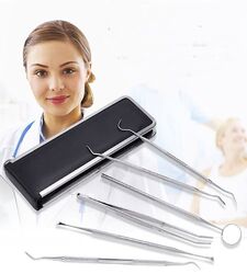 6er Dental Set Zahnreinigung Zahnsteinentferner Zahnsonde Zahnpflege Mundspiegel✅ DEUTSCHER HÄNDLER ✅ PREMIUM QUALITÄT ✅ MIT ETUI ✅ NEU