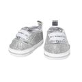 Puppen-Glitzer-Sneakers, silber, Gr. 38-45 cm Puppensneaker, Puppenschuhe