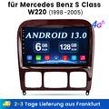 Android 13.0 Autoradio Mit 128GB RDS BT GPS Navi Für Mercedes Benz S-Klasse W220