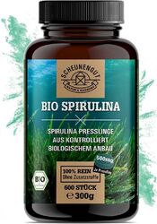 Spirulina -BIO- 600 Tabs je 500mg I 100% reines Algen-Spirulina I SCHEUNENGUT®