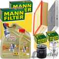 MANN INSPEKTIONSPAKET+6L CASTROL 5W-30 ÖL passend für AUDI A4 B6 8E/H 2.4+3.0