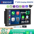 7 Zoll Doppel 2 DIN 32G Carplay Autoradio Android 13 GPS Navi DAB Kamera WIFI BT