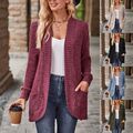 Frauen Strickjacke Pullover Party Solide Strecken Strickjacken Strickwaren