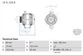 BOSCH Lichtmaschine Generator Lima 0 986 049 520 +67.25€ Pfand für FORD 115 3