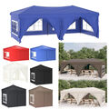 Partyzelt m Netz-Seitenwänden Pavillon Festzelt Garten 2x2 4x4/6/9 2.5x2.5m Weiß