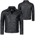 Lederjacke Herren NEU Schwarz S bis 3XL Biker Übergangsjacke Rock Creek H-296