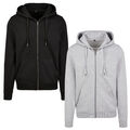 Build your Brand Premium Zip Hoodie Herren Sweatjacke bedruckbar Fleece Kapuze 