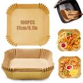 100pcs Backpapier für Friteuse Heißluftfritteuse Grill Backofen Air fryer Liners