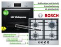 Bosch GASHERD HERDSET Autark Multi-7 Backofen 3D Heißluft+GAS Kochfeld Edelstahl