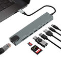 USB C Hub 8 in1 Multiport Adapter HDMI 4K USB 3.0 Micro SD RJ45 Netzwerk