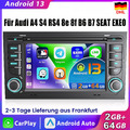 7" Autoradio Für Audi A4 8E 8H B6 B7 2000-2009 Android13 GPS Navi BT RDS 2+64G