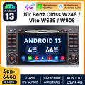 DVD Autoradio NAVI Für Mercedes Benz A/B Klasse Viano VITO GPS Android 13 4+64G