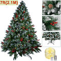 210cm Weihnachtsbaum PVC Christbaum Kunstbaum Tannenbaum Beschneit mit Ständer